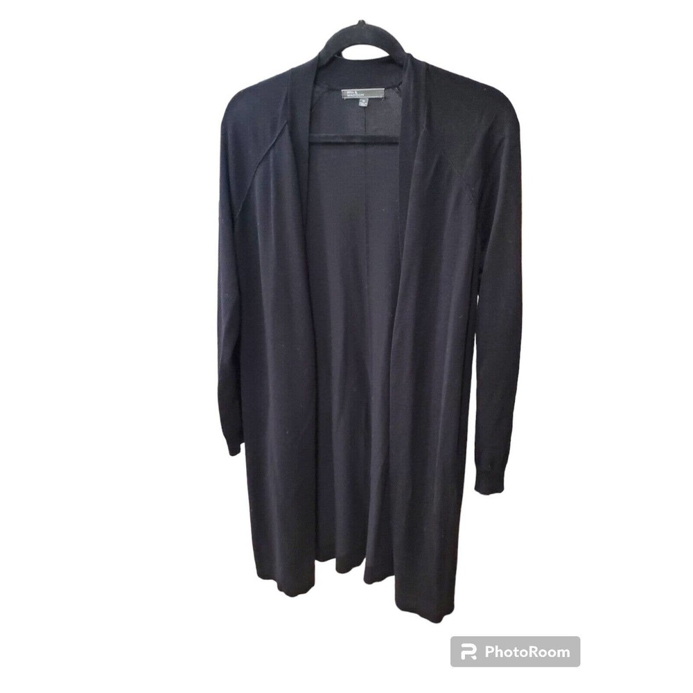 89th + Madison Women Black Cardigan Med